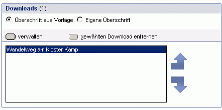 Informationsspalte Reiter Web - Bereich Downloads