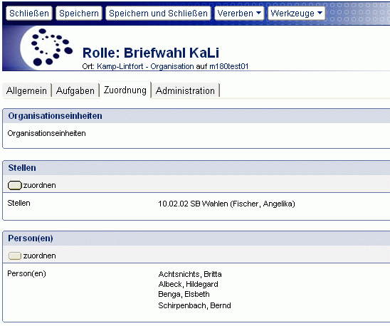 Dokument Rolle - Reiter Zuordnung